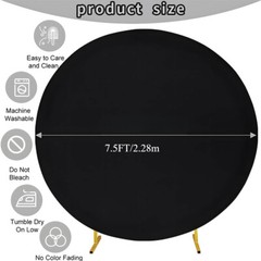 Round Backdrop Cover 7.5ft Wrinkle Free for Photography Wedding Birthday Party