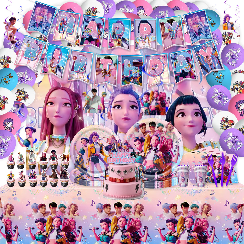 DEMON HUNTER 166 PCS HAPPY BIRTHDAY DECORATION AND SUPPLIES SET COMBO