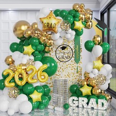 Graduation Class of 2026 Balloon Arch Green Graduation Decorations 143pcs Gre…