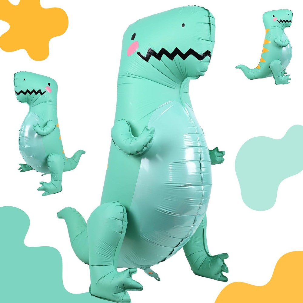 43″ Large 3D Dinosaur Balloon for Party Decorations, Cute Giant Self Standing…