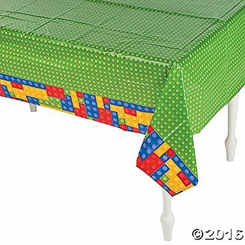 Plastic Color Brick Party Tablecloth 54″ x 108″