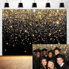 8 X 6 Ft Black Gold Backdrop Wedding Birthday Party Backdrop Prom Party Graduati