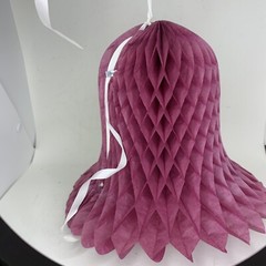 Vintage Burgundy Honeycomb Bells Art Tissue Fold Paper 4 8″ 24 3″ Party Hanging