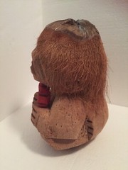 9” Hawaiian Coconut Shell Maraca Woman Musician Tiki Bar Luau Party