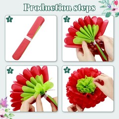 Mexican Paper Tissue Flowers Colorful Fiesta Party Backdrop Craft 36 PCS