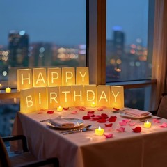 Happy Birthday Decorations for Women Men, Light Up Letters Luminary Bags with…