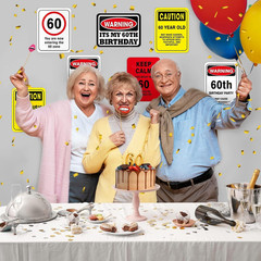 60Th Birthday Decorations – 9 PCS Happy Birthday 60 Years Old Decor Yellow Funny
