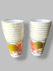 Hallmark Hot-Cold Cups NO Colorful Floral 9oz /2 Sets of 8 Vintage NIP / NOS
