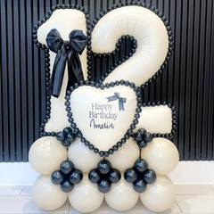 40 Inch Beige Number 1 Balloon for 1st Birthday Decoration, Large Self Inflat…