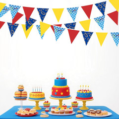 32Ft Hedgehog Birthday Party Decorations Red Blue Yellow and Golden Rings Triang