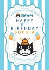 CAT PERSONALIZED KIDS PARTY DECOR BIRTHDAY CUSTOM NAME DECORATION CHILDREN JELLY