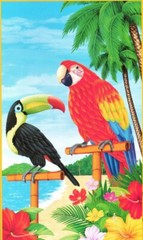 Luau Tiki Encanto Wall Decor Mural Party Decorations 72″ Toucan Tropical Parrot