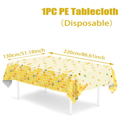 Bee Hive Theme PE Tablecloth Happy 1St Birthday Party Decorations Kids Kitchen D