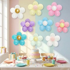 16 Set Daisy Flower Balloons DIY Kit Boho Macaron Pastel Daisy Latex Balloon …