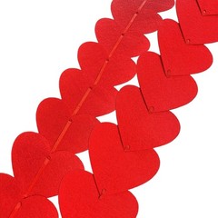 🔥2 Packs 72 Pcs Red Hearts Felt Garland Valentines Day Red Heart Hanging String