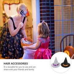 10pcs Mini Felt Witch Hats Handmade Wine Bottle Decor for DIY Hair Accessories