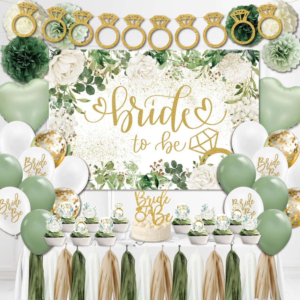 Sage Green Bridal Shower Decorations,Bachelorette Party Decorations, Bride to…