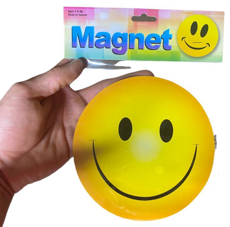 24 HAPPY SMILE FACE Car Magnets Fridge Party Favor Large 5 1/2 Inch (2 dz)