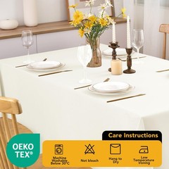 10-Pack Ivory Tablecloths for Rectangle Tables, 60 x 102 Inches, Stain-Resist…