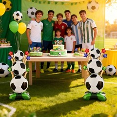 2 Pcs Soccer Balloons Set, Standing Soccer Foil Balloons for Sports Theme Soc…