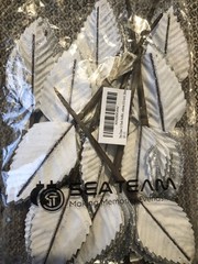 Fake Artificial White Glitter Decorative Leaves Leaf Baby Shower Party EB1D24