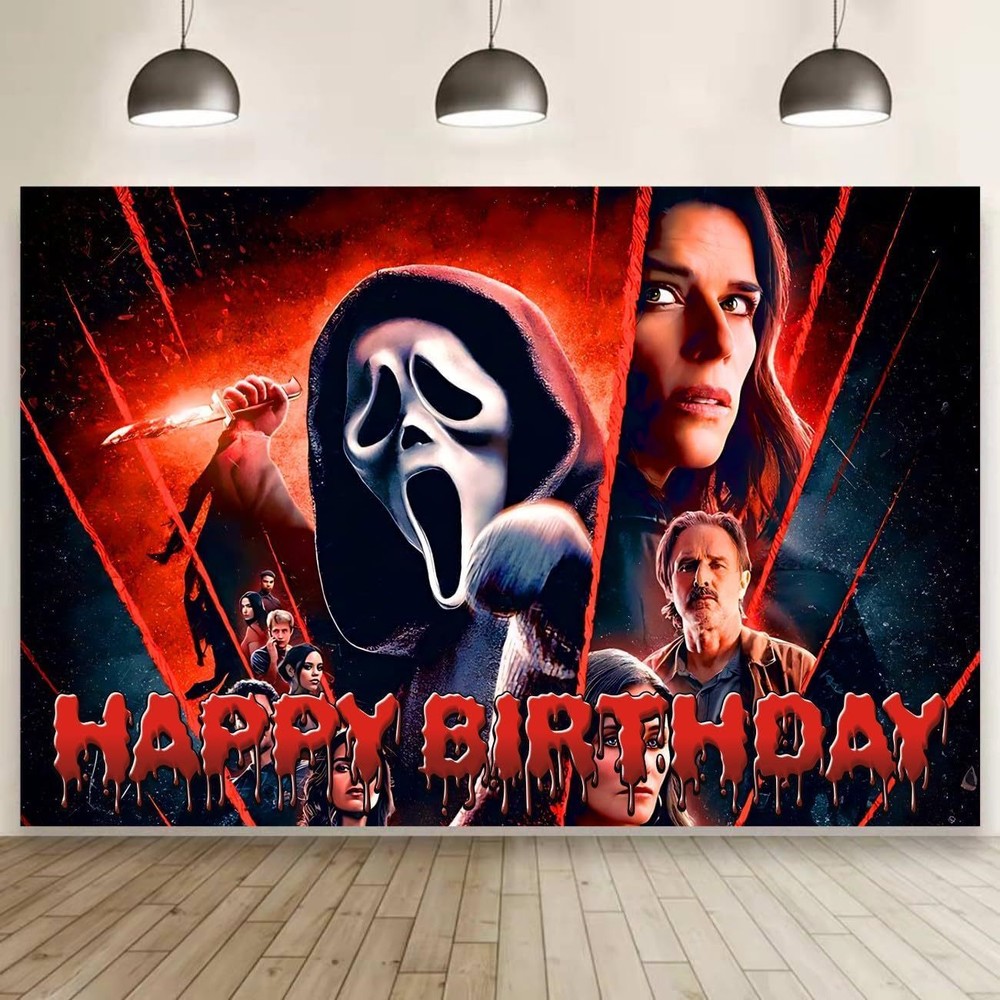 Scream Party Supplies Birthday Decor Backdrop Banner Background 5x3ft