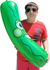 Giant 36″ Inflatable Smiling Pickle Head – Fun Pool Float & Party Decoration