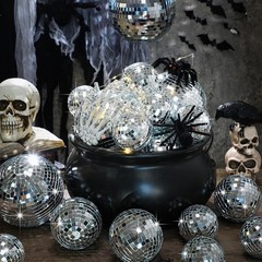 25 Pc Silver Mirror Disco Balls Set for Party Decor