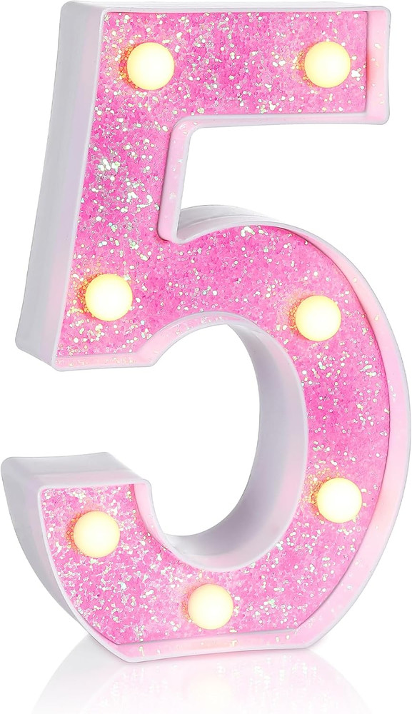 Pink Light up Letters，Pink Party Decorations,Girls Room Decor,Glitter Marquee Nu