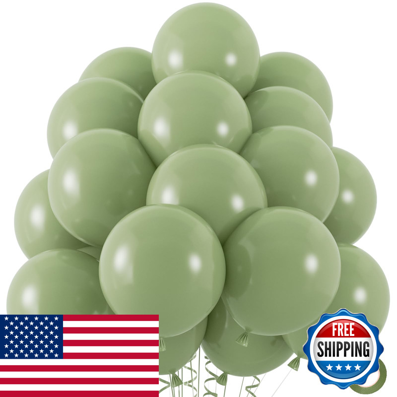 Zizasary 50Pcs Sage Green Balloons 12Inch Matte Boho Green Balloons For For