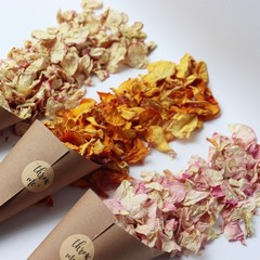 2.5 QT Dried Mix Rose Flower Petals Biodegradable Confetti White Pink Yellow