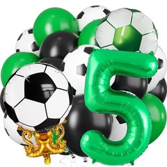 Soccer Party Decorations, Green Number Balloons Soccer Balloons Print Latex B…