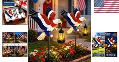 Solar Bald Eagle Garden Lights 2-Pack