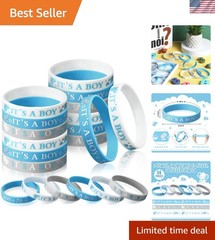 36 Gender Reveal Rubber Wristbands – Cute Elephant & Bear Design Party Favors