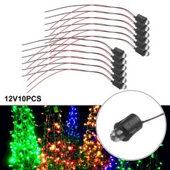 10 Pcs 12V 10mm Pre-Wired Constant For Ultra Clear Bulb Cable Prewired Lamp