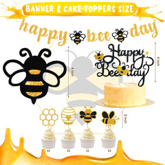 Happy Bee Day Themed Birthday Party Decorations – 158 Pcs Backdrop, Balloon Garl
