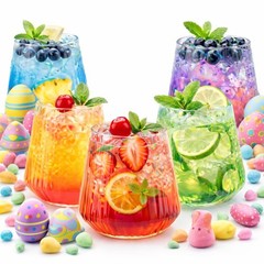 40 count 12 Ounce Ribbed Cups Origami Unbreakable Stemless Plastic Wine Champ…