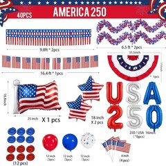 4Th of July Golf Cart Decorations Kit, 250Th Anniversary USA Patriotic Parade De