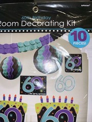 60th Birthday Room Decorating Kit 10 Pieces Party Supply