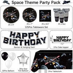 Space Battleship Wars Lightsaber Birthday Party Decorations,25 Guests Star Galax
