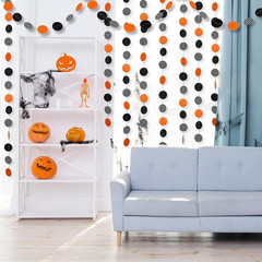 Orange Halloween Garland Halloween Party Decorations Polka Dot Circle Streamers