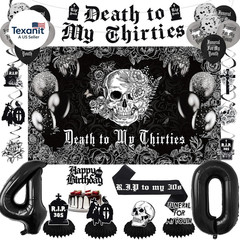 Death to My 30S Decorations – Death to My Thirties Backdrop, Banner, Honeycomb,