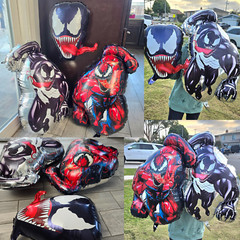 VENOM Tableware party supplies decoration balloons theme birthday cupcake topper