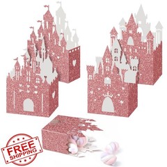 Chrisfall 24 Pieces Princess Castle Candy Boxes Glitter Princess Castle Party…