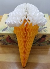 10 *HONEYCOMB TISSUE ICE CREAM CONES* Green Yellow Pink Blue White Summer Party