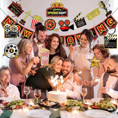 Movie Night Party Decorations Hanging , Movie Birthday Banners , Party Supplies