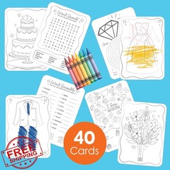 Big Dot of Happiness Wedding Kids Table Coloring Activity Cards, Wedding-Them…