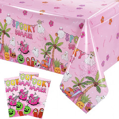 3 Pack Summer Halloween Decorations Plastic Tablecloth Tropical Gothic Halloween