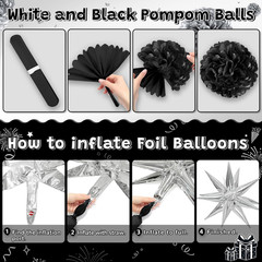 16Th Birthday Party Decorations for Boys, Black White 16Th Party Supplies with H