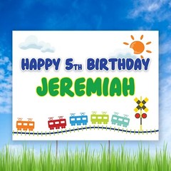 Choo Choo Train Personalized Birthday Party Yard Sign